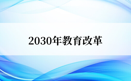 2030年教育改革